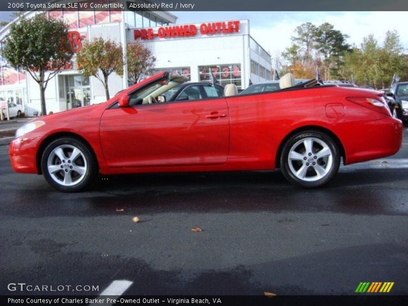 Absolutely Red / Ivory 2006 Toyota Solara SLE V6 Convertible