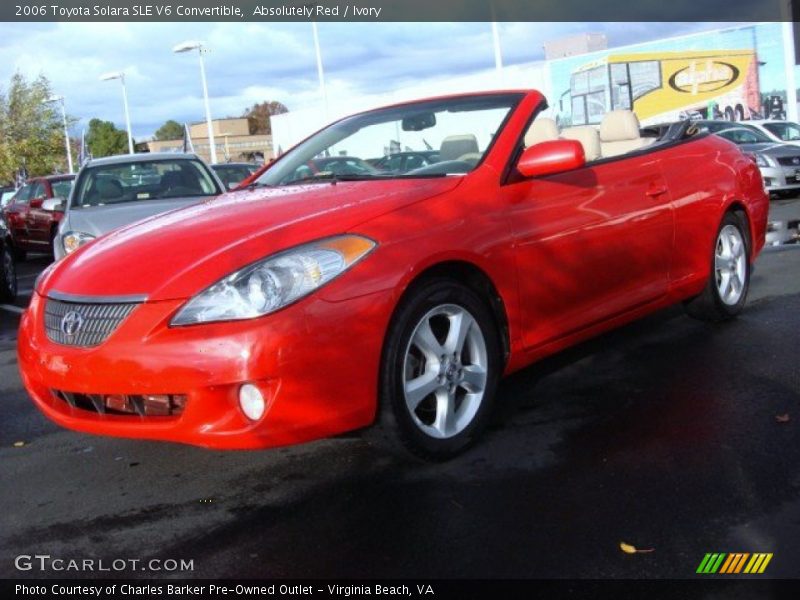 Absolutely Red / Ivory 2006 Toyota Solara SLE V6 Convertible