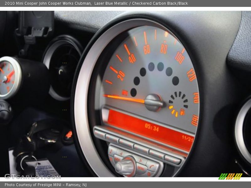 Laser Blue Metallic / Checkered Carbon Black/Black 2010 Mini Cooper John Cooper Works Clubman