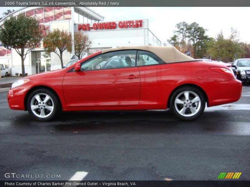 Absolutely Red / Ivory 2006 Toyota Solara SLE V6 Convertible