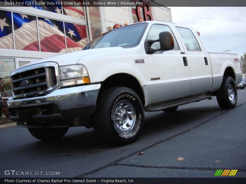 Oxford White / Medium Flint 2004 Ford F250 Super Duty FX4 Crew Cab 4x4