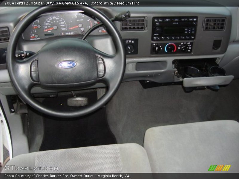 Oxford White / Medium Flint 2004 Ford F250 Super Duty FX4 Crew Cab 4x4