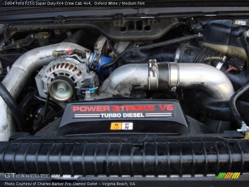 Oxford White / Medium Flint 2004 Ford F250 Super Duty FX4 Crew Cab 4x4