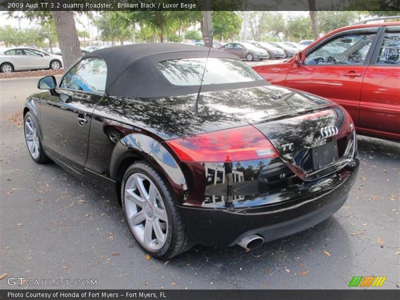 Brilliant Black / Luxor Beige 2009 Audi TT 3.2 quattro Roadster