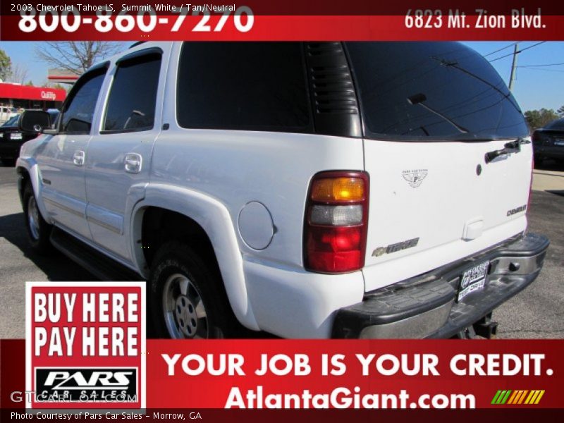 Summit White / Tan/Neutral 2003 Chevrolet Tahoe LS
