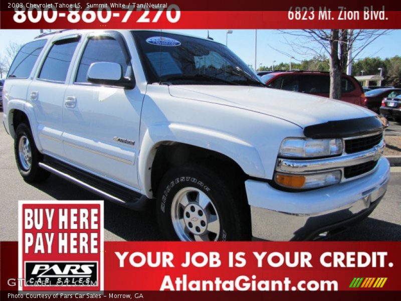 Summit White / Tan/Neutral 2003 Chevrolet Tahoe LS