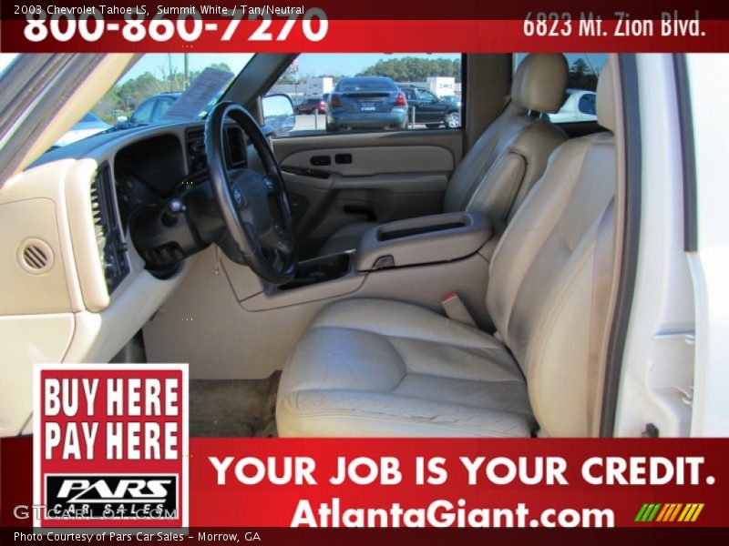 Summit White / Tan/Neutral 2003 Chevrolet Tahoe LS