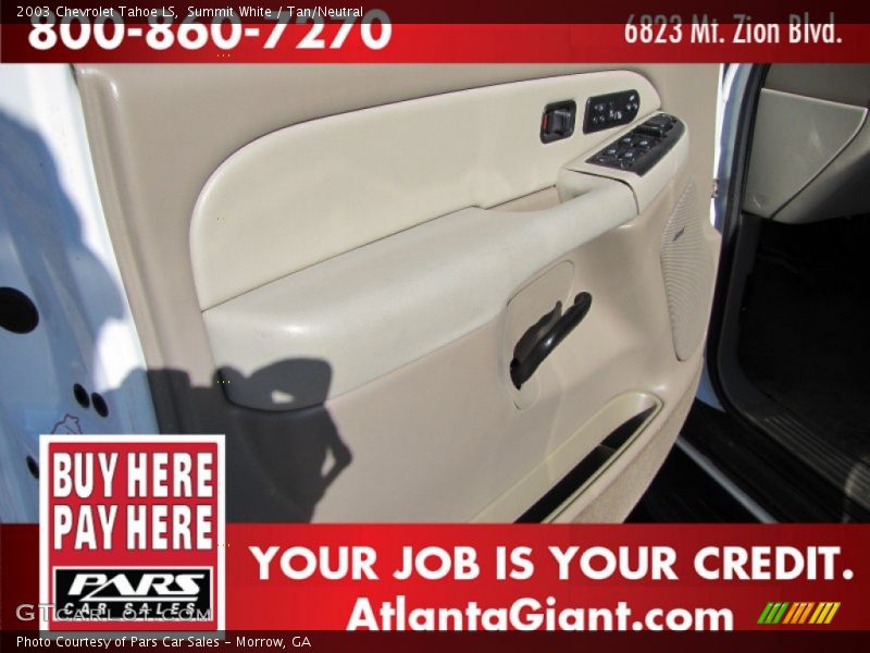 Summit White / Tan/Neutral 2003 Chevrolet Tahoe LS