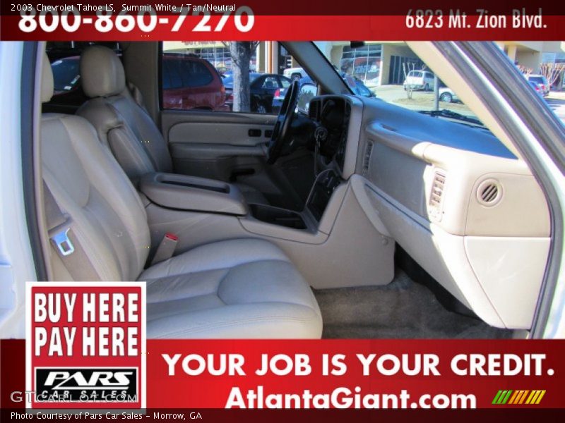 Summit White / Tan/Neutral 2003 Chevrolet Tahoe LS