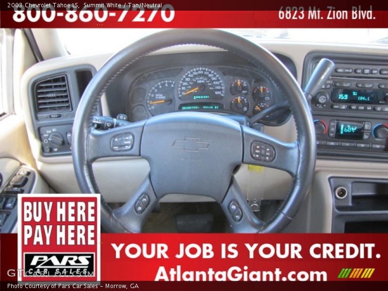 Summit White / Tan/Neutral 2003 Chevrolet Tahoe LS