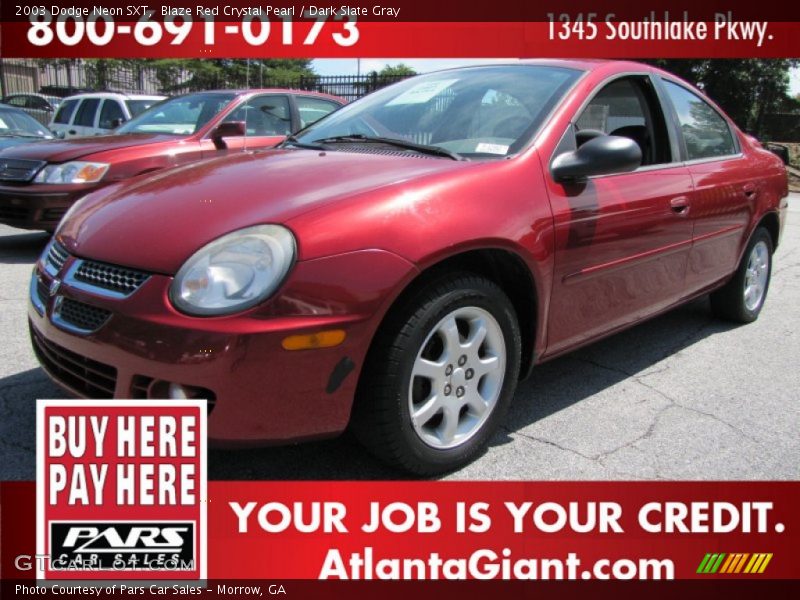 Blaze Red Crystal Pearl / Dark Slate Gray 2003 Dodge Neon SXT