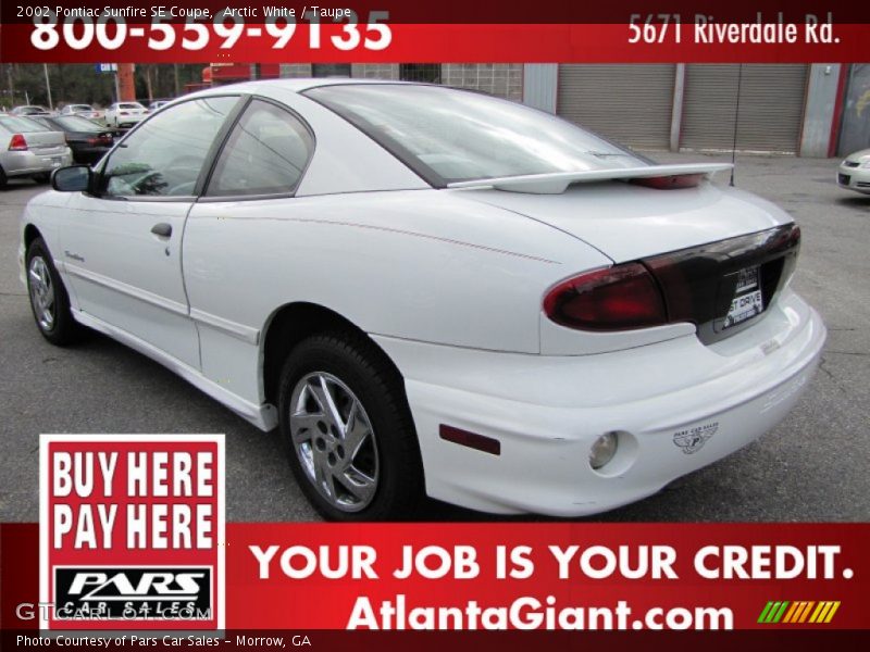 Arctic White / Taupe 2002 Pontiac Sunfire SE Coupe