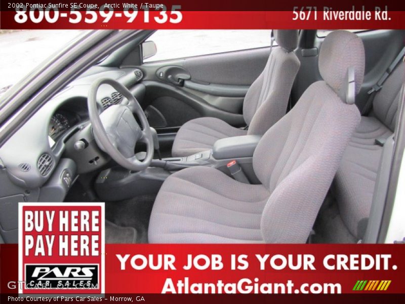 Arctic White / Taupe 2002 Pontiac Sunfire SE Coupe