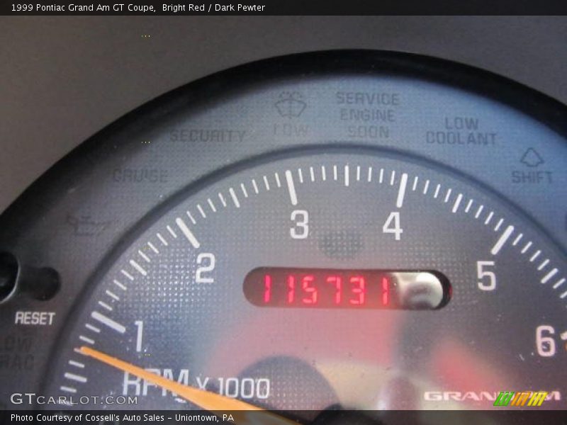 Bright Red / Dark Pewter 1999 Pontiac Grand Am GT Coupe
