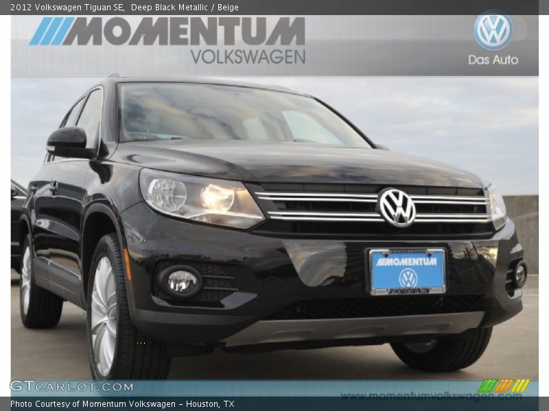 Deep Black Metallic / Beige 2012 Volkswagen Tiguan SE