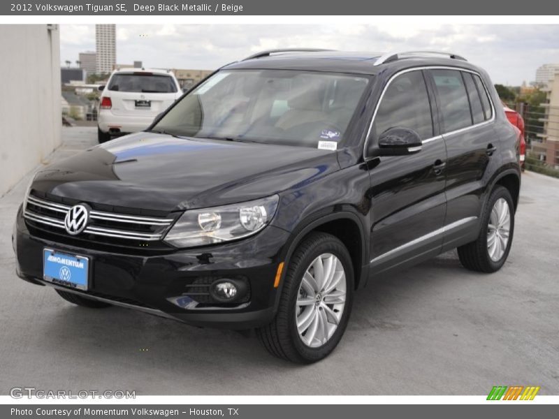 Deep Black Metallic / Beige 2012 Volkswagen Tiguan SE