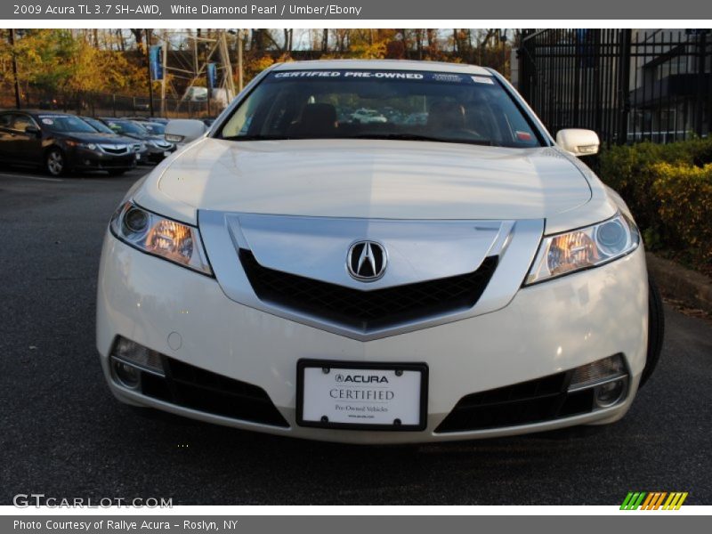 White Diamond Pearl / Umber/Ebony 2009 Acura TL 3.7 SH-AWD