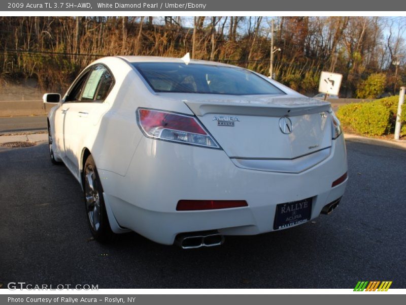 White Diamond Pearl / Umber/Ebony 2009 Acura TL 3.7 SH-AWD