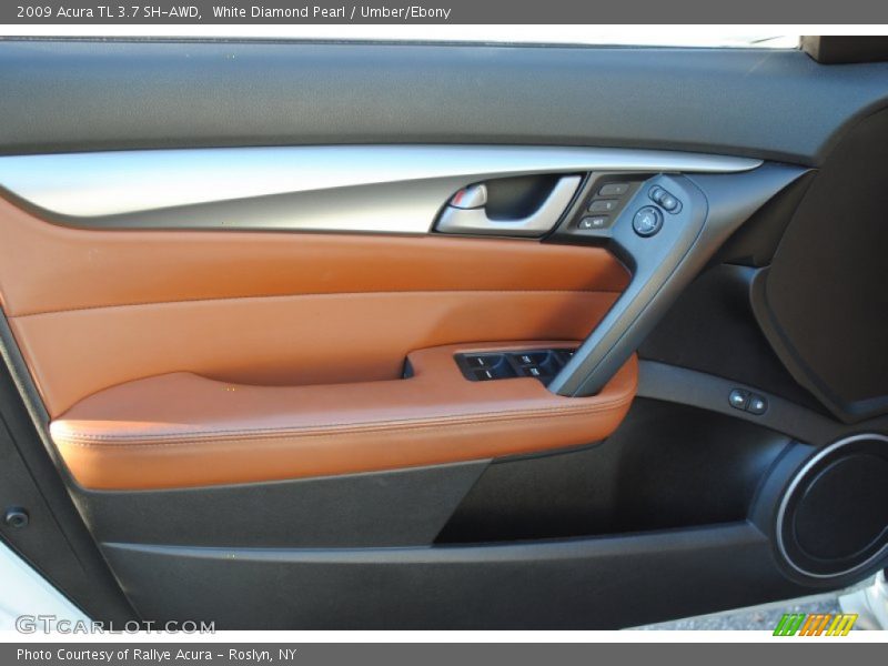 White Diamond Pearl / Umber/Ebony 2009 Acura TL 3.7 SH-AWD