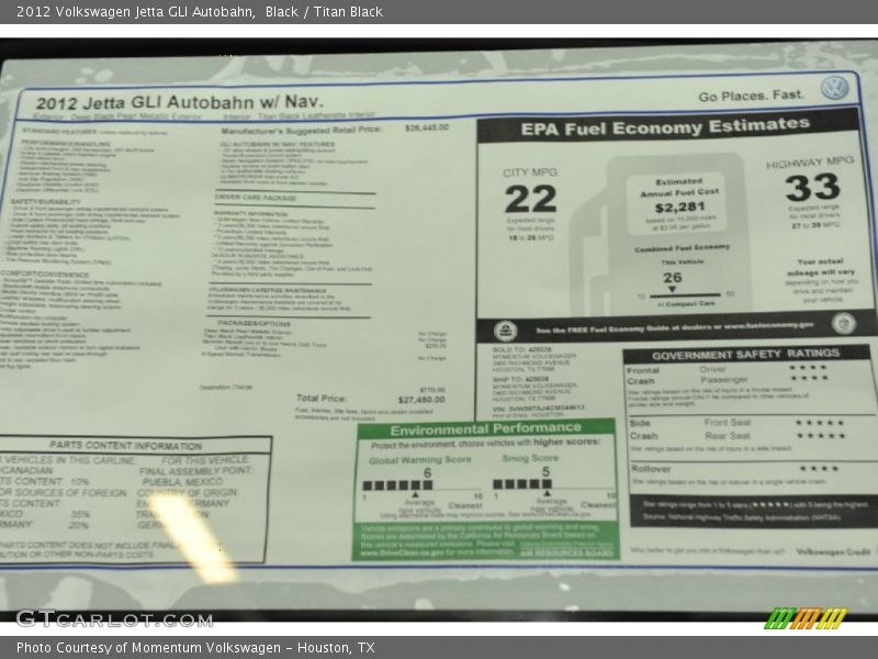 GLI Autobahn, MSRP - 2012 Volkswagen Jetta GLI Autobahn