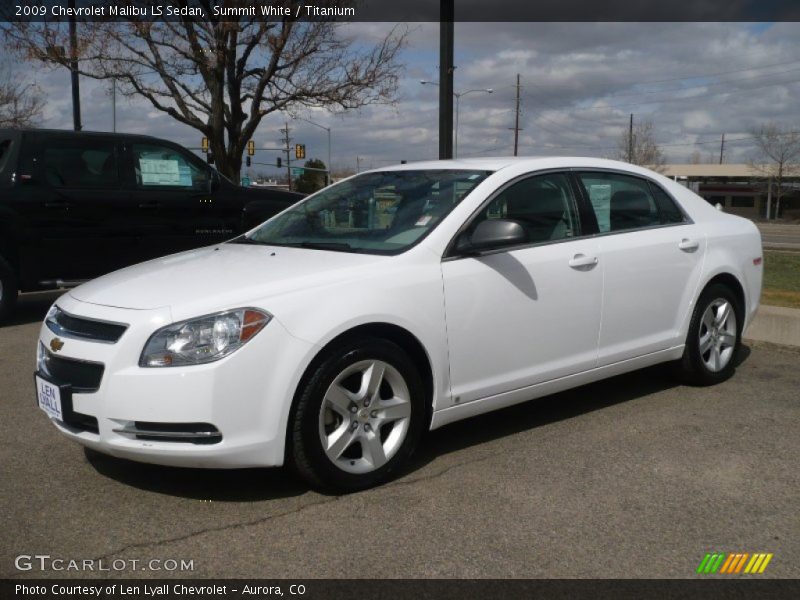 Summit White / Titanium 2009 Chevrolet Malibu LS Sedan