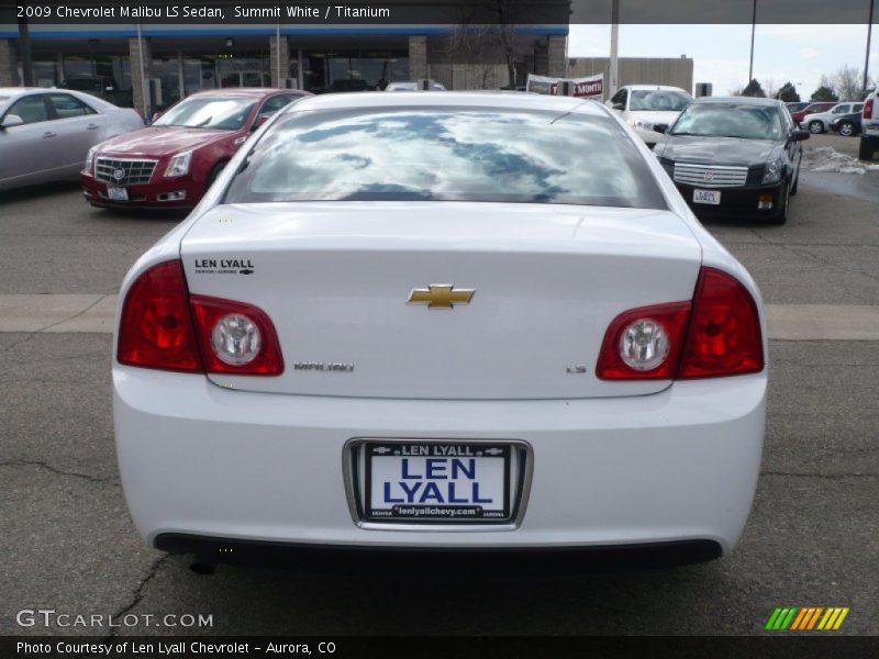 Summit White / Titanium 2009 Chevrolet Malibu LS Sedan