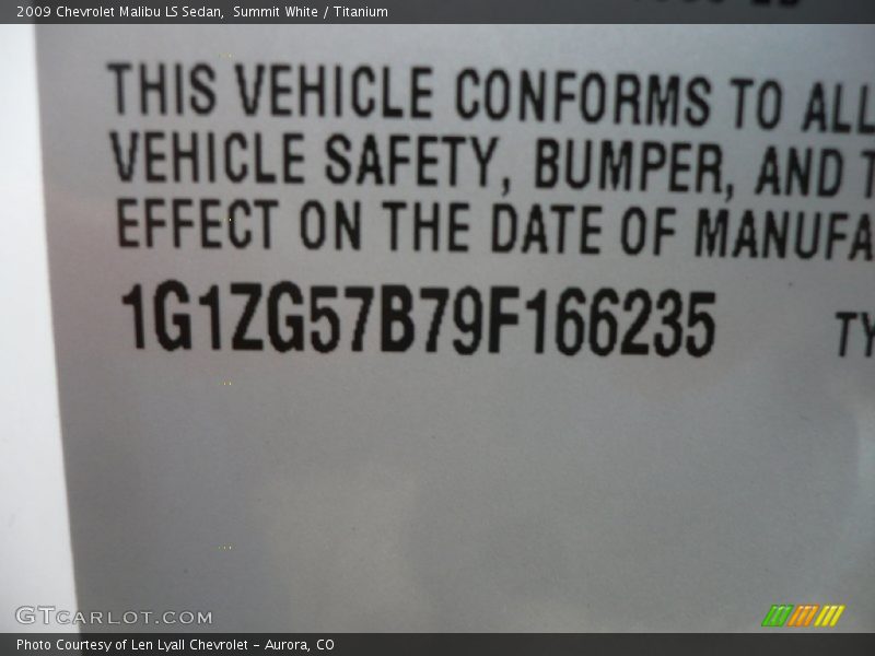 Summit White / Titanium 2009 Chevrolet Malibu LS Sedan
