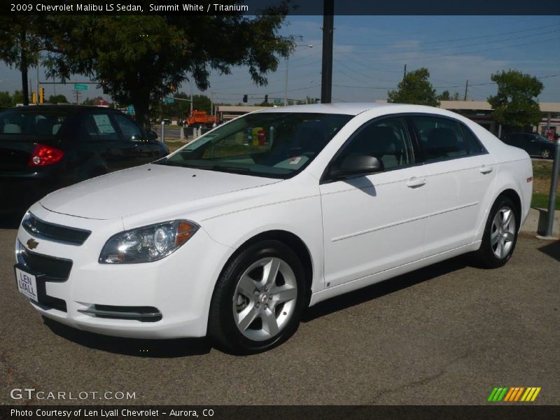 Summit White / Titanium 2009 Chevrolet Malibu LS Sedan