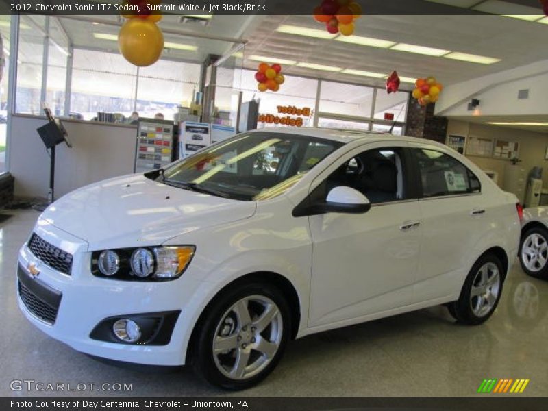 Summit White / Jet Black/Brick 2012 Chevrolet Sonic LTZ Sedan