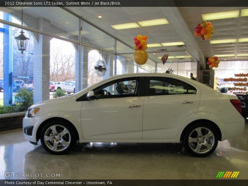 Summit White / Jet Black/Brick 2012 Chevrolet Sonic LTZ Sedan