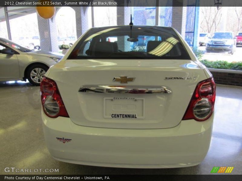 Summit White / Jet Black/Brick 2012 Chevrolet Sonic LTZ Sedan