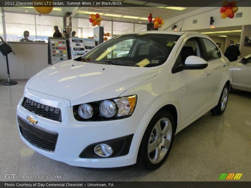 Summit White / Jet Black/Brick 2012 Chevrolet Sonic LTZ Sedan