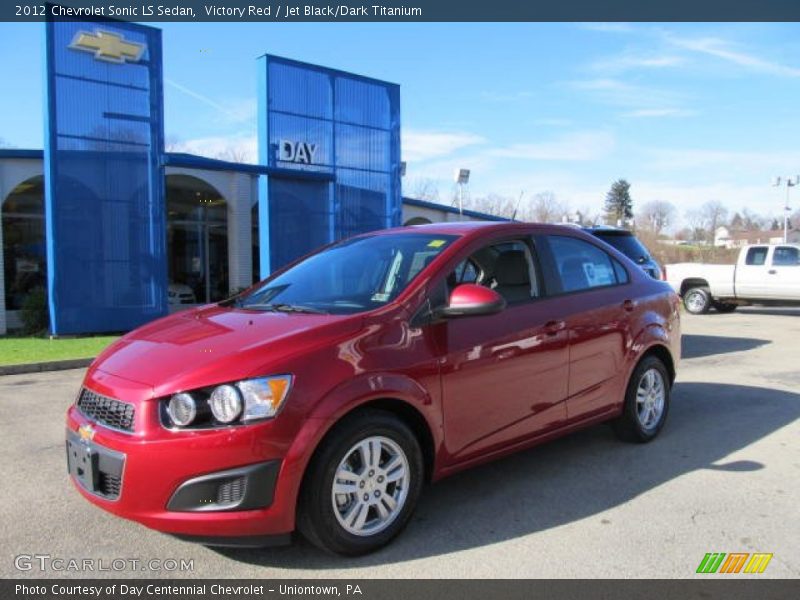 Victory Red / Jet Black/Dark Titanium 2012 Chevrolet Sonic LS Sedan