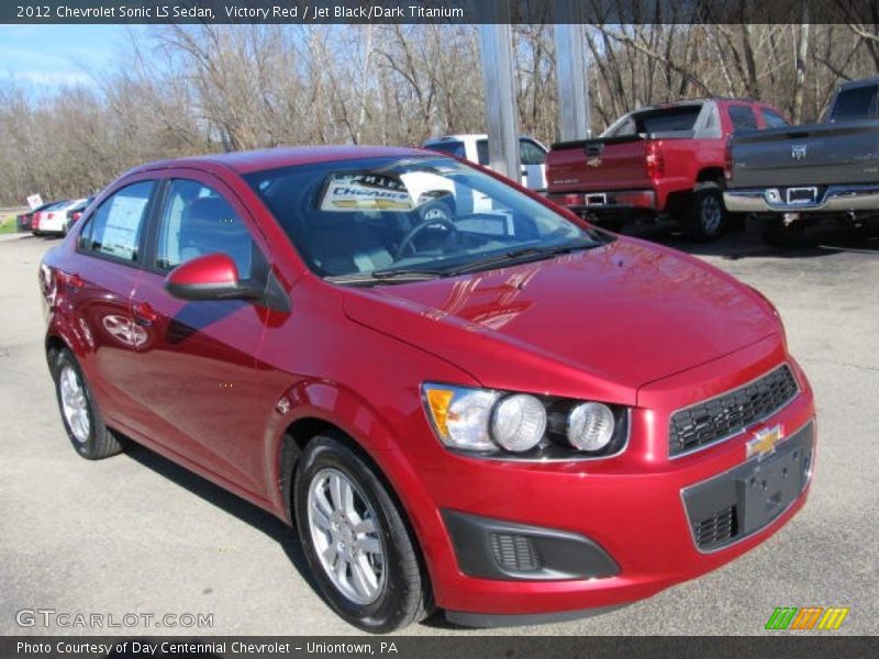 Victory Red / Jet Black/Dark Titanium 2012 Chevrolet Sonic LS Sedan