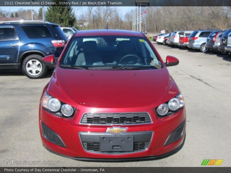 Victory Red / Jet Black/Dark Titanium 2012 Chevrolet Sonic LS Sedan