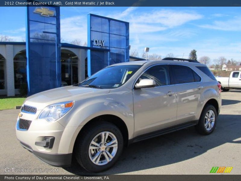 Gold Mist Metallic / Jet Black 2012 Chevrolet Equinox LT AWD