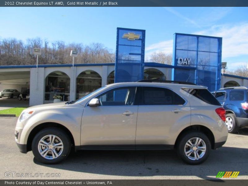 Gold Mist Metallic / Jet Black 2012 Chevrolet Equinox LT AWD