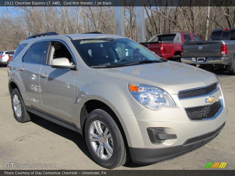 Gold Mist Metallic / Jet Black 2012 Chevrolet Equinox LT AWD