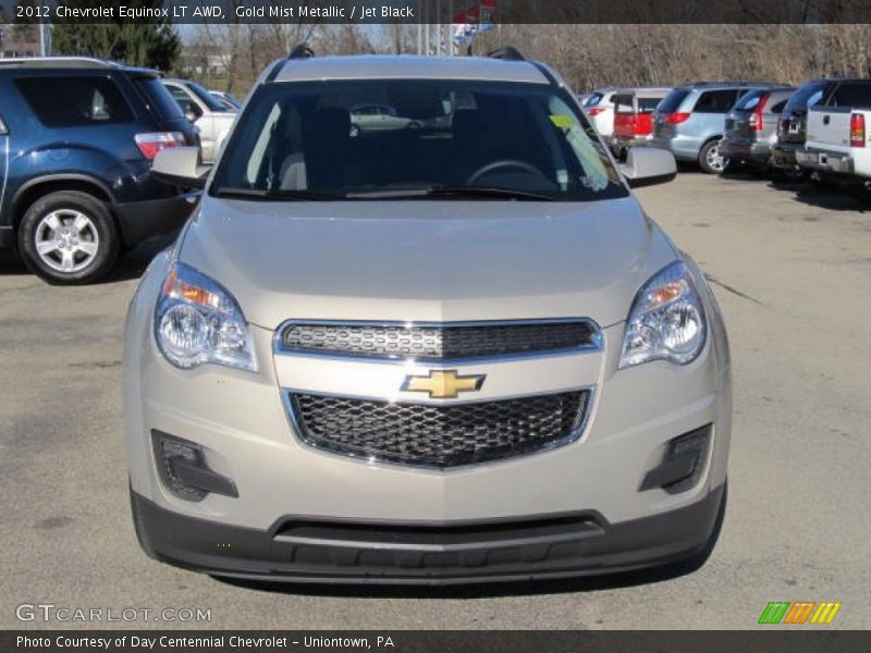 Gold Mist Metallic / Jet Black 2012 Chevrolet Equinox LT AWD