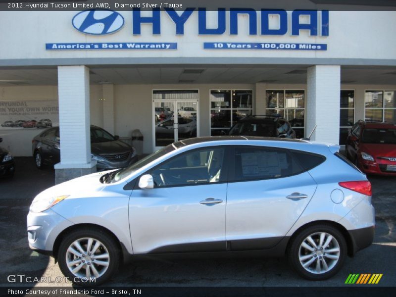 Diamond Silver / Taupe 2012 Hyundai Tucson Limited AWD