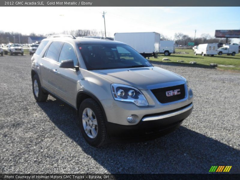 Gold Mist Metallic / Ebony 2012 GMC Acadia SLE