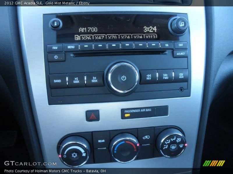 Gold Mist Metallic / Ebony 2012 GMC Acadia SLE