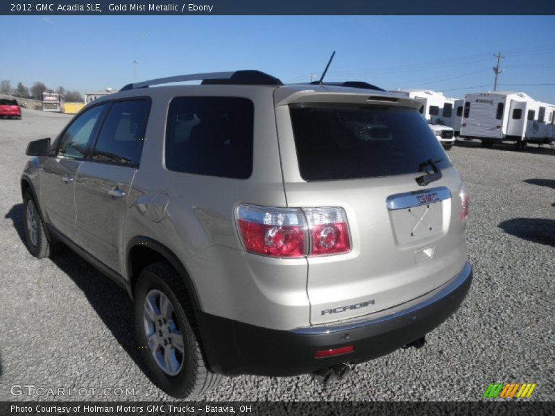 Gold Mist Metallic / Ebony 2012 GMC Acadia SLE