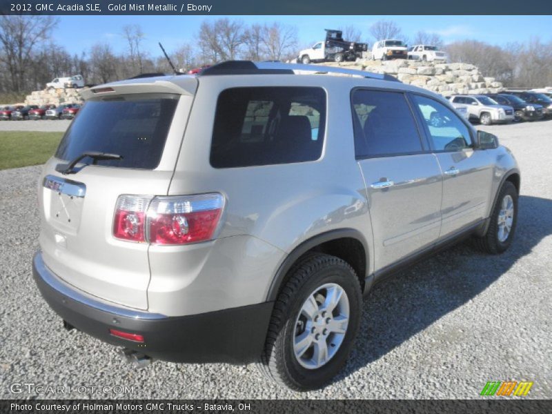 Gold Mist Metallic / Ebony 2012 GMC Acadia SLE