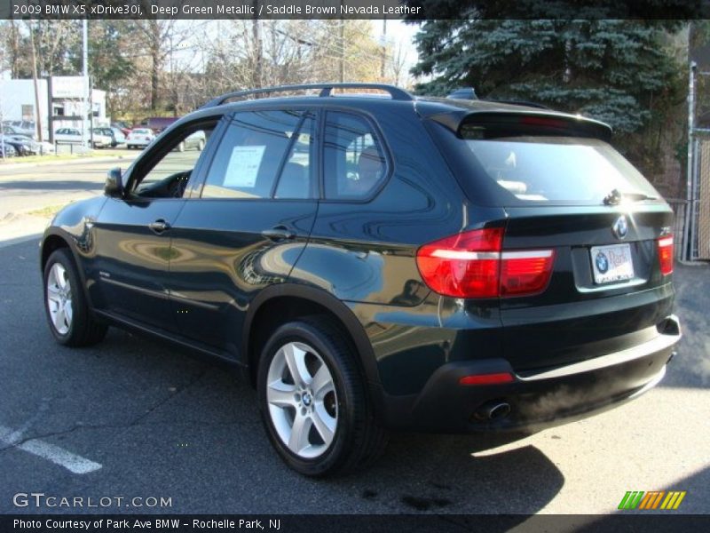Deep Green Metallic / Saddle Brown Nevada Leather 2009 BMW X5 xDrive30i