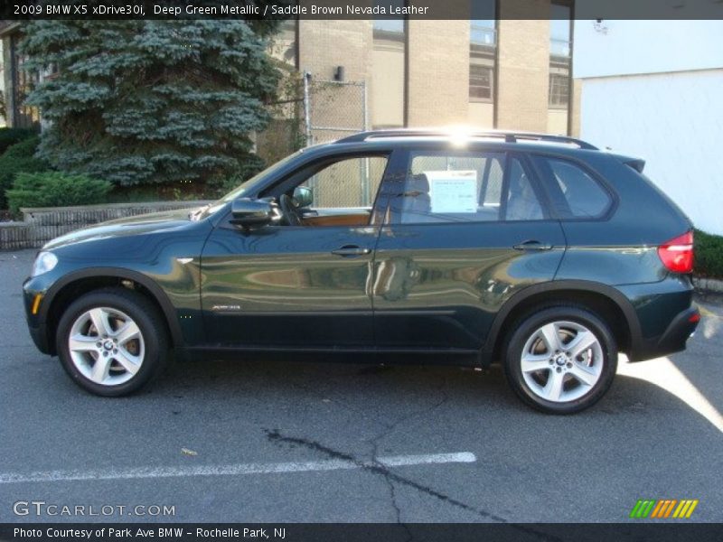 Deep Green Metallic / Saddle Brown Nevada Leather 2009 BMW X5 xDrive30i