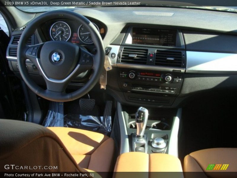 Deep Green Metallic / Saddle Brown Nevada Leather 2009 BMW X5 xDrive30i