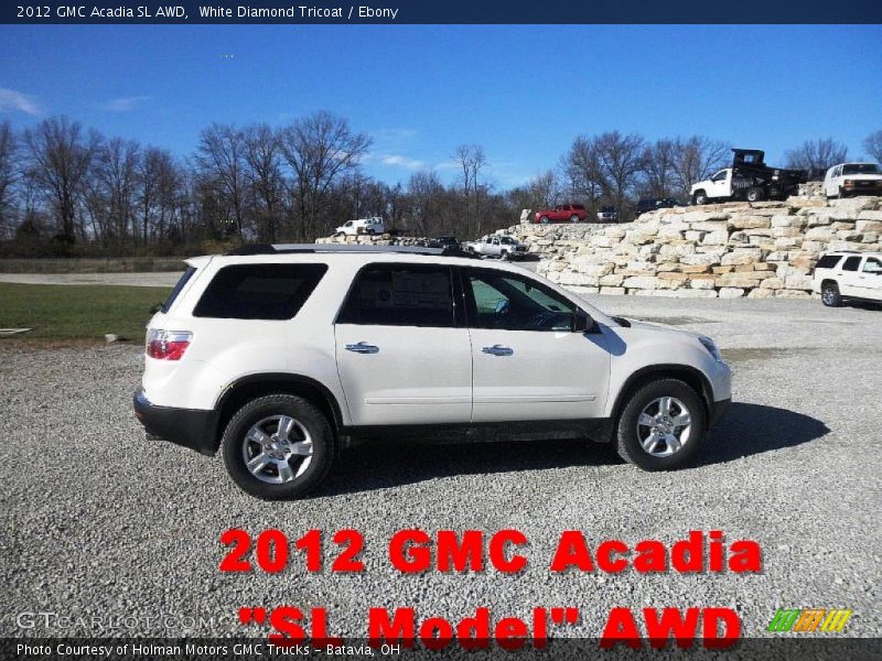 White Diamond Tricoat / Ebony 2012 GMC Acadia SL AWD