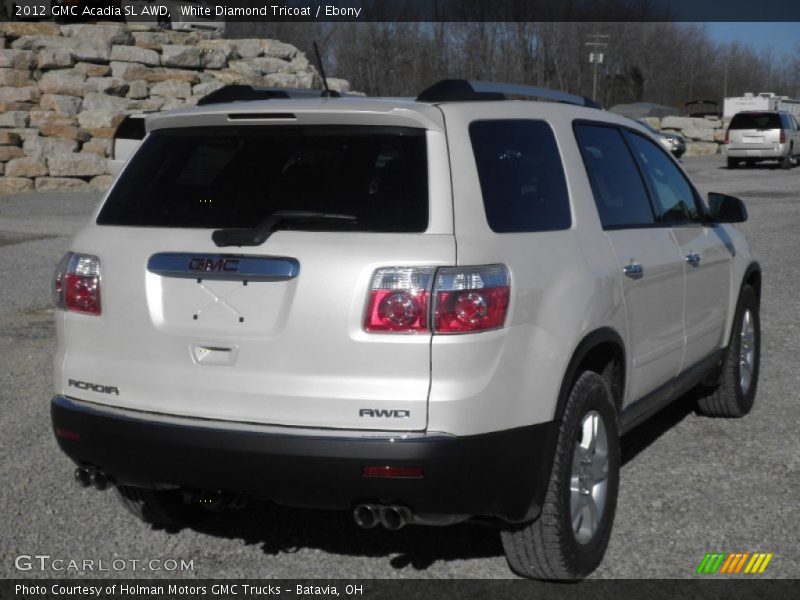 White Diamond Tricoat / Ebony 2012 GMC Acadia SL AWD