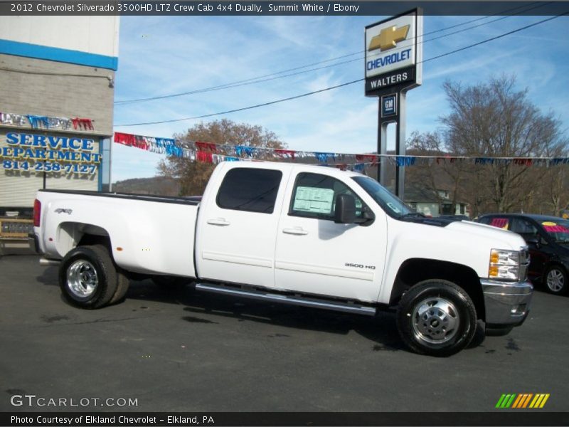 Summit White / Ebony 2012 Chevrolet Silverado 3500HD LTZ Crew Cab 4x4 Dually